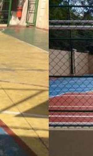 Recuperação de piso de quadra poliesportiva Recuperação de piso de quadra poliesportiva